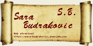 Sara Budraković vizit kartica